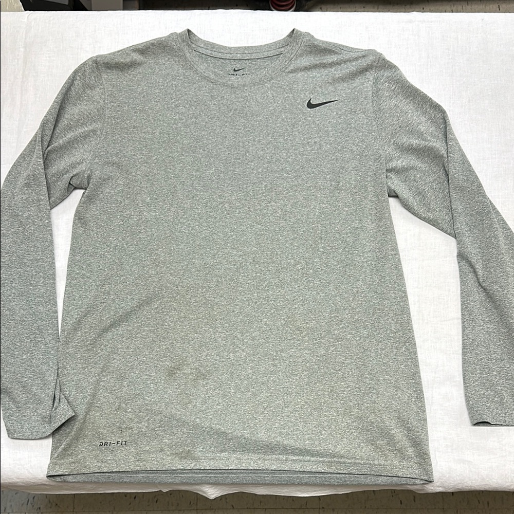 Nike Gray Dri-FIT Long Sleeve Shirt